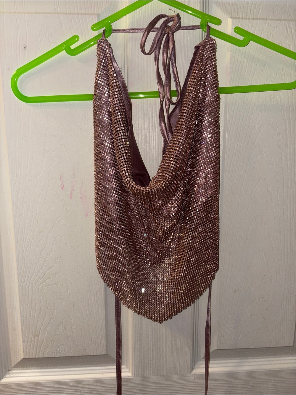 Better Be Rose Gold Sequin Halter Top